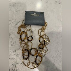 Massini Gold and Brown Tortoise Necklace